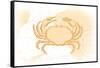 Crab - Yellow - Coastal Icon-Lantern Press-Framed Stretched Canvas