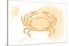 Crab - Yellow - Coastal Icon-Lantern Press-Stretched Canvas