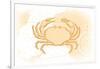 Crab - Yellow - Coastal Icon-Lantern Press-Framed Art Print
