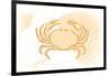 Crab - Yellow - Coastal Icon-Lantern Press-Framed Art Print