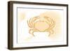 Crab - Yellow - Coastal Icon-Lantern Press-Framed Art Print