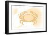 Crab - Yellow - Coastal Icon-Lantern Press-Framed Art Print