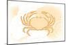 Crab - Yellow - Coastal Icon-Lantern Press-Mounted Art Print