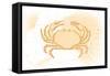 Crab - Yellow - Coastal Icon-Lantern Press-Framed Stretched Canvas