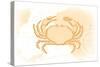 Crab - Yellow - Coastal Icon-Lantern Press-Stretched Canvas
