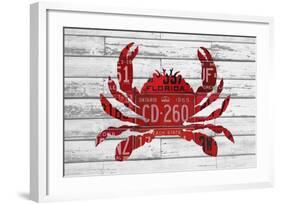 Crab-Design Turnpike-Framed Giclee Print