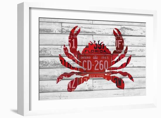 Crab-Design Turnpike-Framed Giclee Print