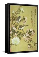 Crabapple, Magnolia and Baitou Birds-Ma Yuanyu-Framed Stretched Canvas