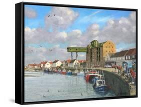 Crabbing - Wells Next to the Sea, Norfolk-Richard Harpum-Framed Stretched Canvas