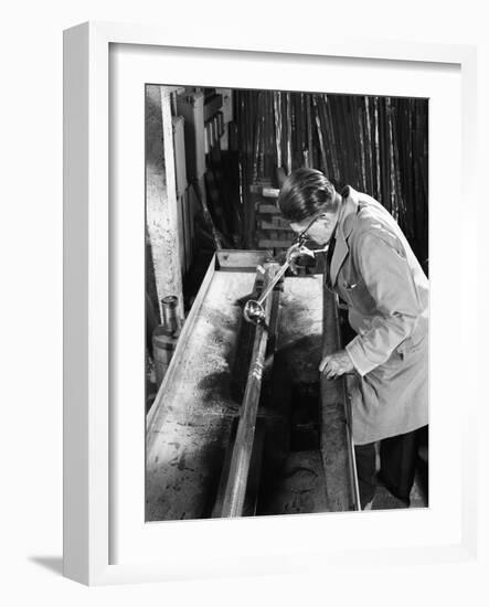 Crack Detection on Steel Bars at J Beardshaw and Sons, Sheffield, South Yorkshire, 1963-Michael Walters-Framed Photographic Print