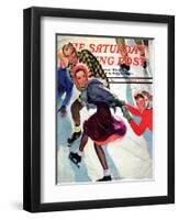 "Crack the Whip", Saturday Evening Post Cover, March 2, 1940-Emery Clarke-Framed Premium Giclee Print