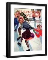 "Crack the Whip", Saturday Evening Post Cover, March 2, 1940-Emery Clarke-Framed Giclee Print