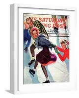 "Crack the Whip", Saturday Evening Post Cover, March 2, 1940-Emery Clarke-Framed Giclee Print
