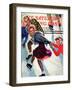 "Crack the Whip", Saturday Evening Post Cover, March 2, 1940-Emery Clarke-Framed Premium Giclee Print