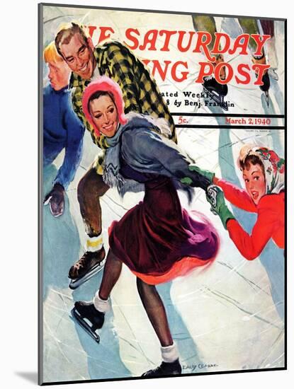 "Crack the Whip", Saturday Evening Post Cover, March 2, 1940-Emery Clarke-Mounted Premium Giclee Print