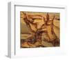 Cracked Sand Stone-null-Framed Art Print