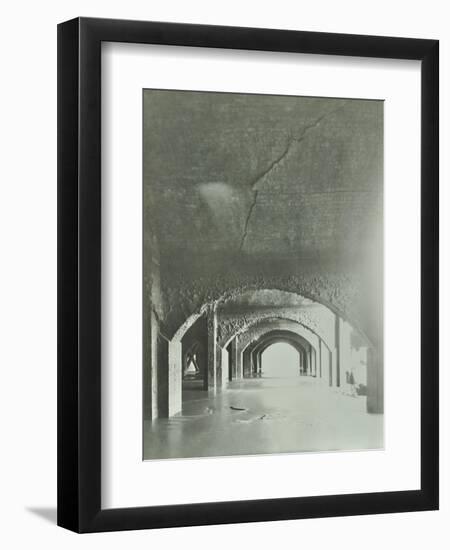 Cracks in the Brickwork from Wartime Bombing, Beckton Sewage Works, London, 1946-null-Framed Photographic Print