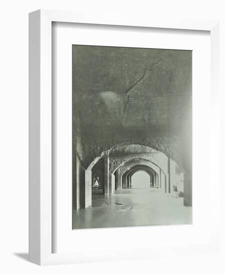 Cracks in the Brickwork from Wartime Bombing, Beckton Sewage Works, London, 1946-null-Framed Photographic Print