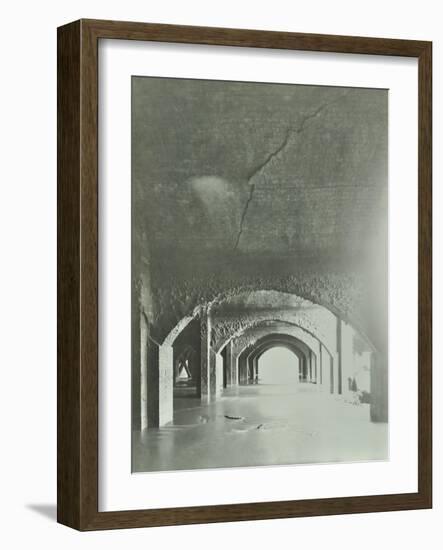 Cracks in the Brickwork from Wartime Bombing, Beckton Sewage Works, London, 1946-null-Framed Photographic Print