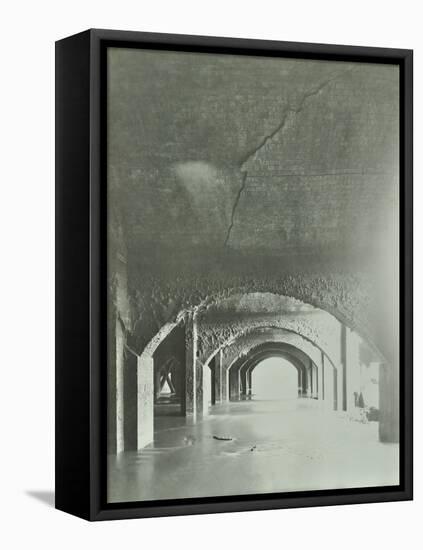 Cracks in the Brickwork from Wartime Bombing, Beckton Sewage Works, London, 1946-null-Framed Stretched Canvas