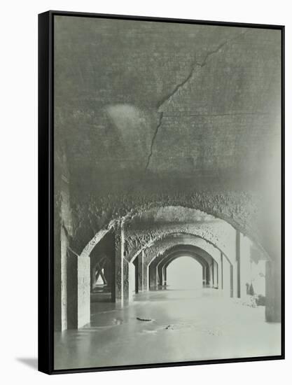 Cracks in the Brickwork from Wartime Bombing, Beckton Sewage Works, London, 1946-null-Framed Stretched Canvas