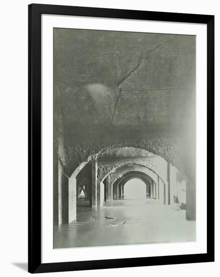 Cracks in the Brickwork from Wartime Bombing, Beckton Sewage Works, London, 1946-null-Framed Photographic Print