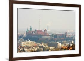 Cracow Panorama with Wawel Castle-dziewul-Framed Photographic Print