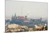 Cracow Panorama with Wawel Castle-dziewul-Mounted Photographic Print