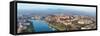 Cracow Skyline with Aerial View of Historic Royal Wawel Castle and City Center-bloodua-Framed Stretched Canvas