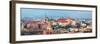 Cracow Skyline with Aerial View of Historic Royal Wawel Castle and City Center-bloodua-Framed Photographic Print