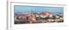 Cracow Skyline with Aerial View of Historic Royal Wawel Castle and City Center-bloodua-Framed Photographic Print