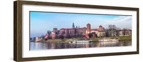 Cracow Skyline with Aerial View of Historic Royal Wawel Castle and City Center-bloodua-Framed Photographic Print