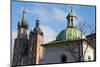 Cracow - the Church of St. Adalbert and Mariacki Church-wjarek-Mounted Photographic Print