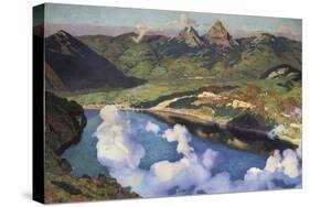 Cradle of the Confederation (Panorama of Lake Lucerne)-Charles Giron-Stretched Canvas