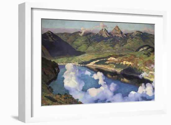 Cradle of the Confederation (Panorama of Lake Lucerne)-Charles Giron-Framed Art Print