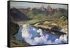 Cradle of the Confederation (Panorama of Lake Lucerne)-Charles Giron-Framed Stretched Canvas