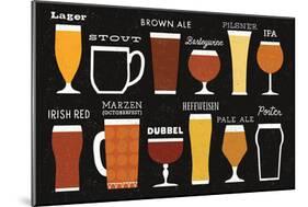 Craft Beer List-Michael Mullan-Mounted Premium Giclee Print