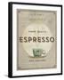Crafted Coffee - Espresso-Hens Teeth-Framed Giclee Print
