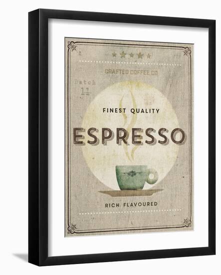 Crafted Coffee - Espresso-Hens Teeth-Framed Giclee Print