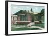 Craftsman Bungalow with Overhang-null-Framed Art Print