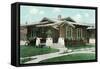 Craftsman House with Pillars-null-Framed Stretched Canvas