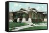 Craftsman House with Pillars-null-Framed Stretched Canvas