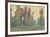 Craftsman Landscape with Sheep-null-Framed Art Print