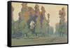 Craftsman Landscape with Sheep-null-Framed Stretched Canvas