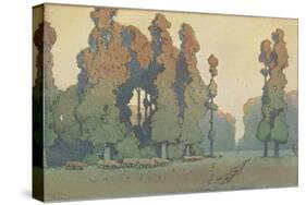 Craftsman Landscape with Sheep-null-Stretched Canvas