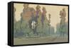 Craftsman Landscape with Sheep-null-Framed Stretched Canvas