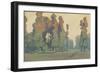 Craftsman Landscape with Sheep-null-Framed Art Print