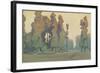 Craftsman Landscape with Sheep-null-Framed Art Print