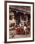 Craftsman Selling Cases by a Teak-Wood Building, Ahmedabad, C.1885-Edwin Lord Weeks-Framed Giclee Print