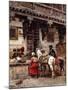 Craftsman Selling Cases by a Teak-Wood Building, Ahmedabad, C.1885-Edwin Lord Weeks-Mounted Giclee Print